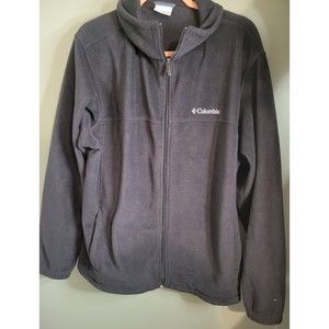 Columbia Xxl Mens Fleece Sweater Full Zip Black